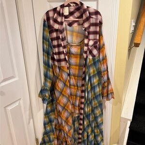 Free People Colorful Plaid Maxi Dress